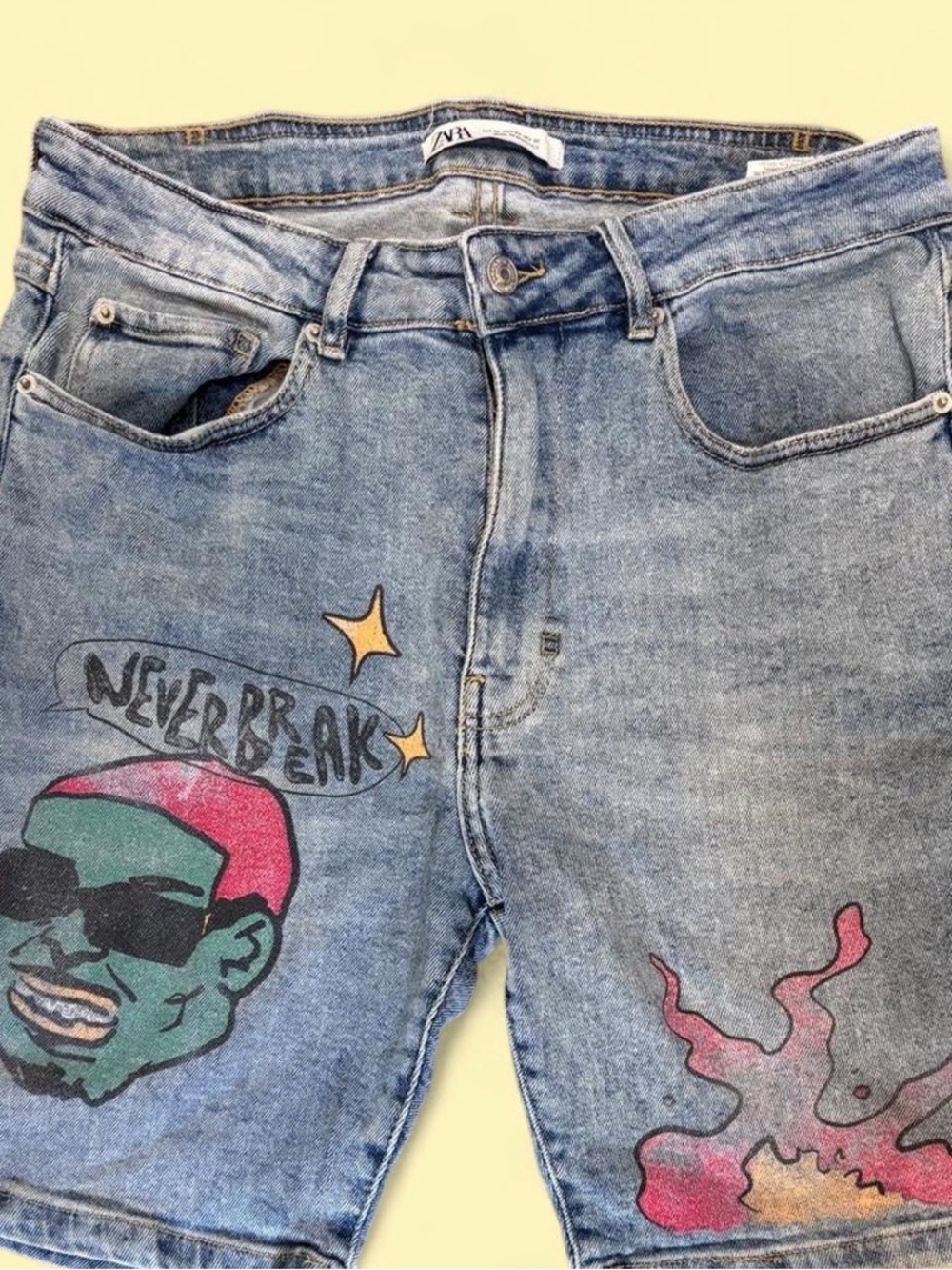 Zara Light Blue Denim Shorts
